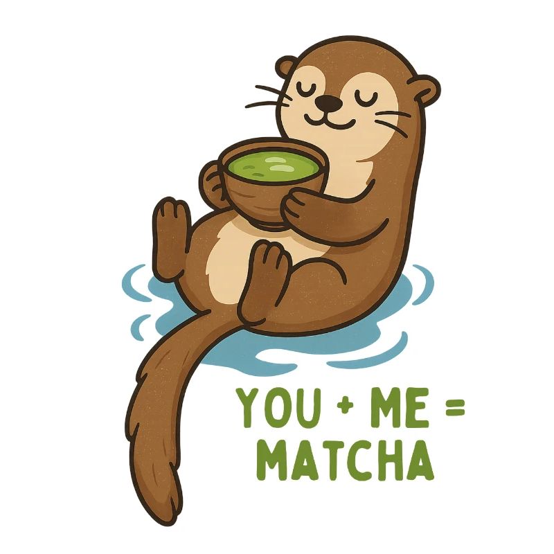 Otter with matcha cuddle time