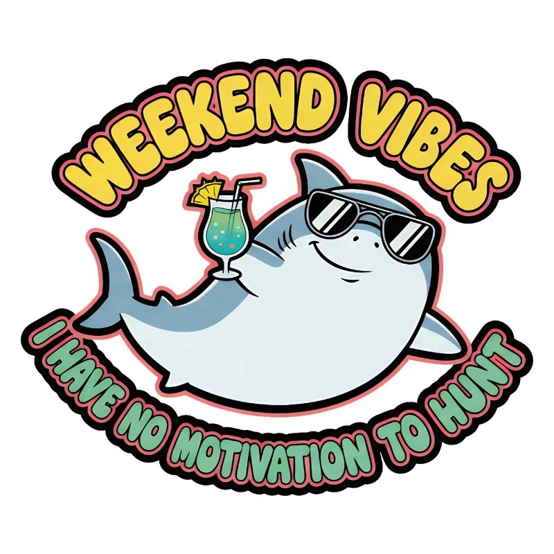 Weekend Vibes Shark Cocktail Tee