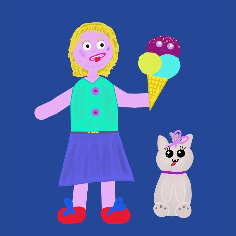 Eiscreme-Mädchen Eiscreme Eiswaffel Eis