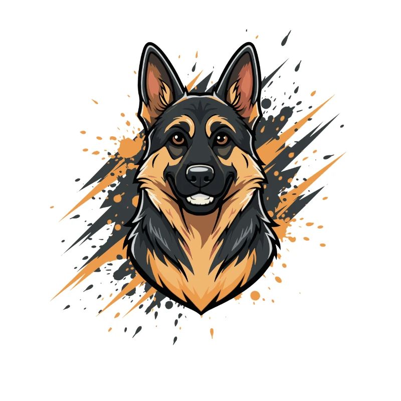 German Shepherd Head Spray Art