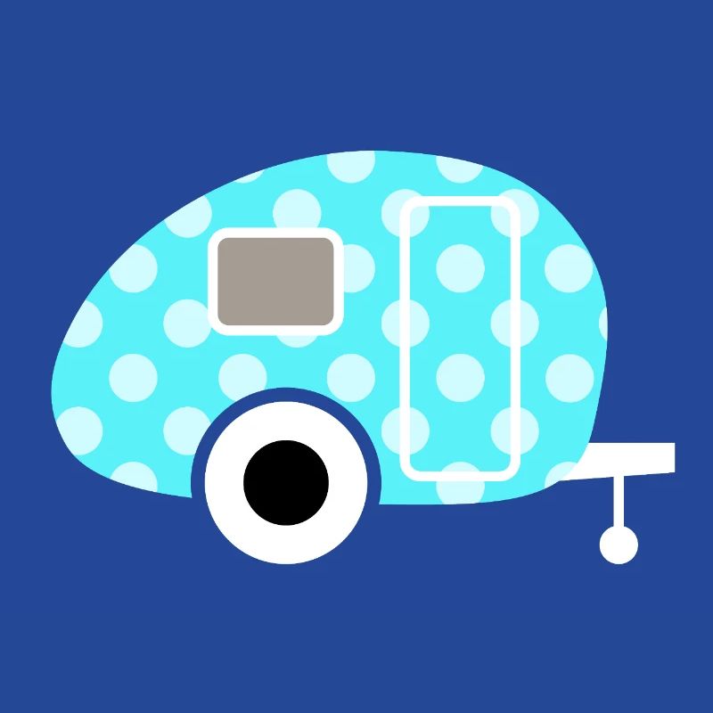 Caravan Dots Camping Points Camper Vintage Retro
