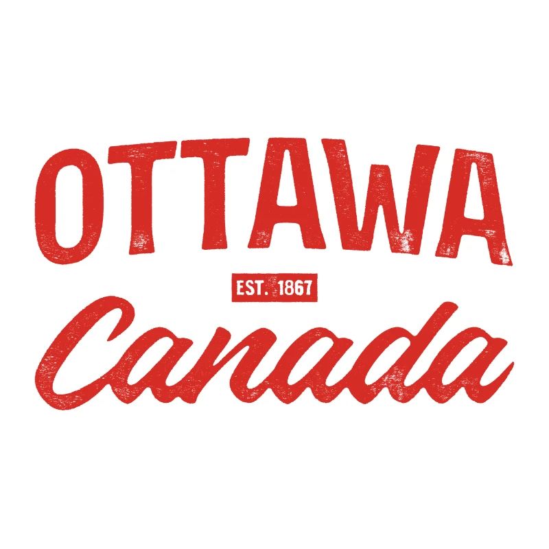 Ottawa Canada Retro Script Rouge