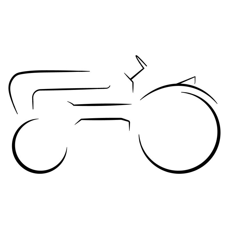 German Tractor Vintage Car Line Drawing
