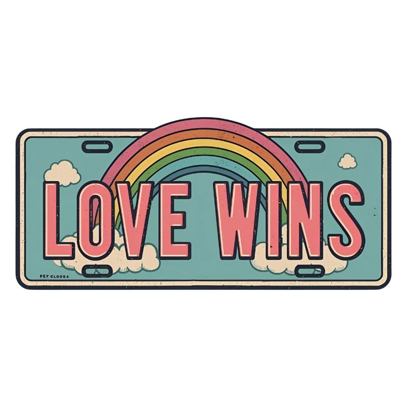 Love Wins – Regenbogen Nummernschild Design