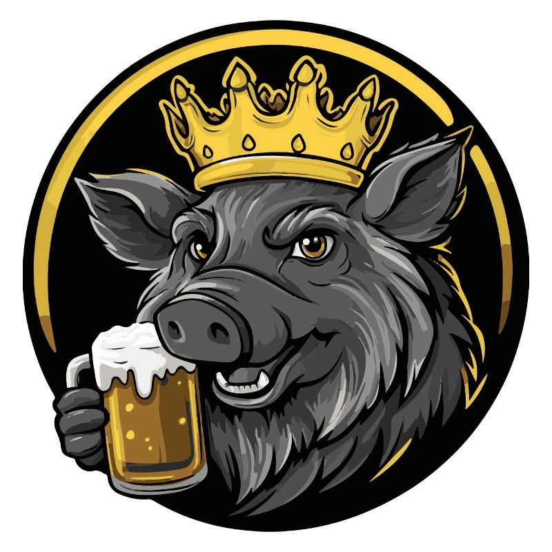 Pig Beer Comic Wild Boar