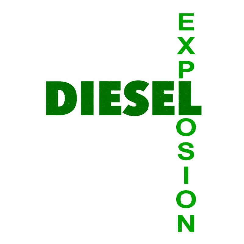 Conception typographique de jeux de mots Explosion diesel