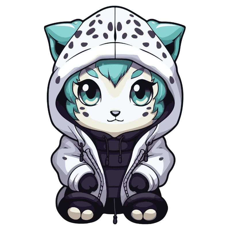 Snow Leopard Winter Leopard Comic Cute