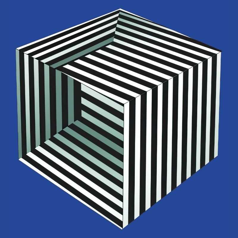 Striped Cube Illusion