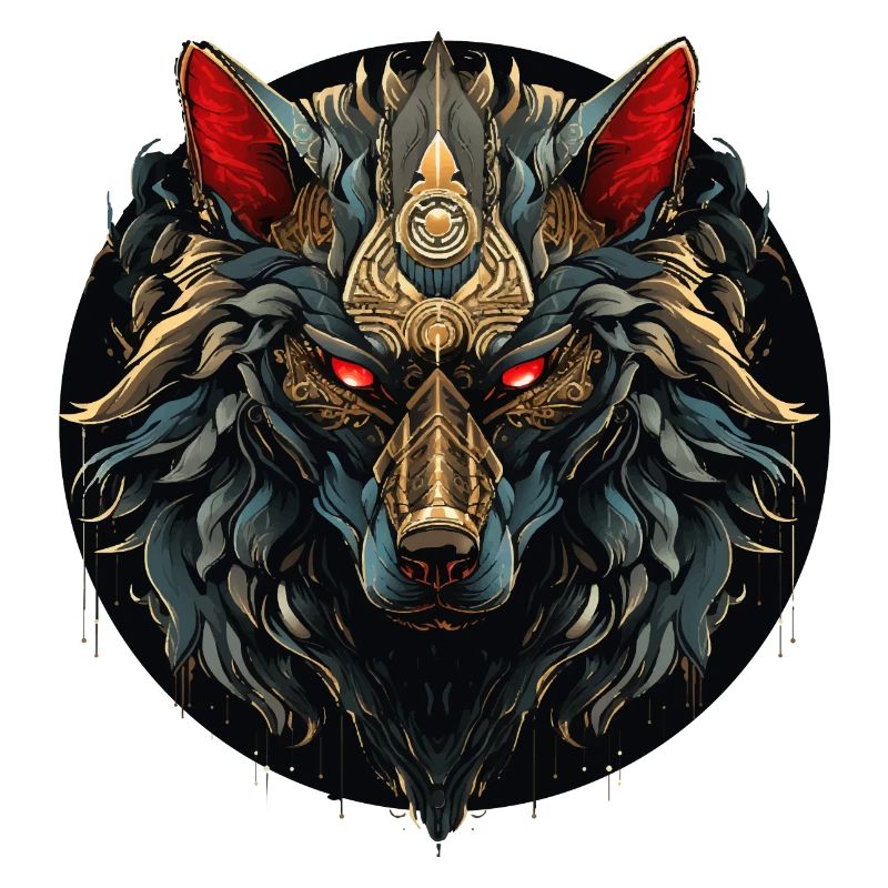 Geschenk Wikinger Wolf Krafttier Schamane Odin