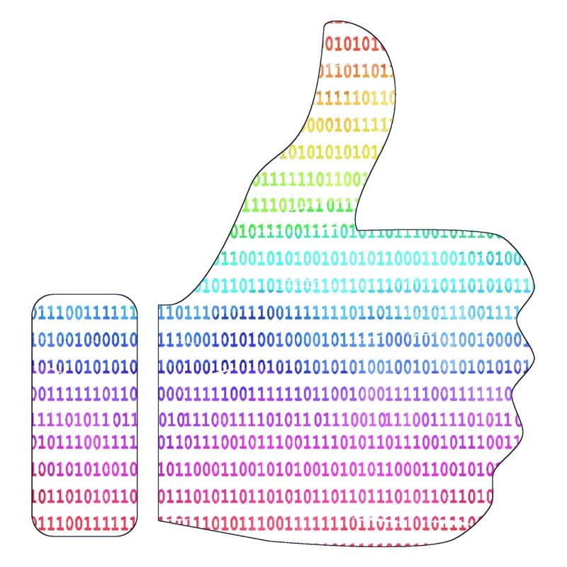 hand like binary rainbow