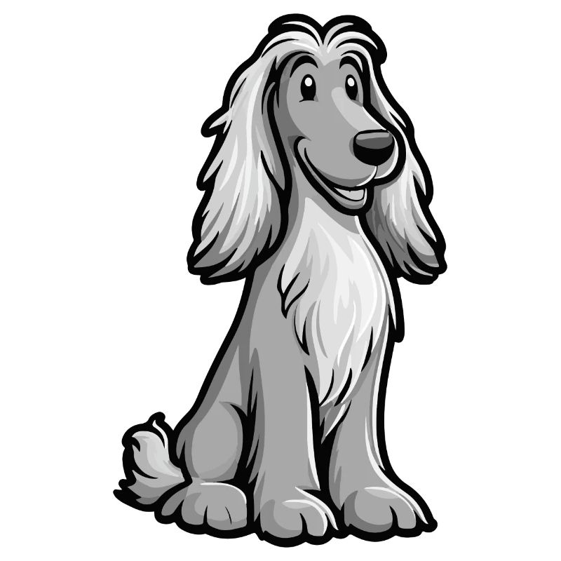 Afghan Hound Hund Comic Niedlich