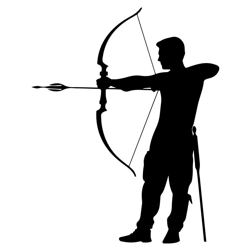 Bogenschießen Mann Silhouette