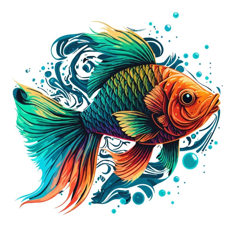 Rainbow Fish Illustration