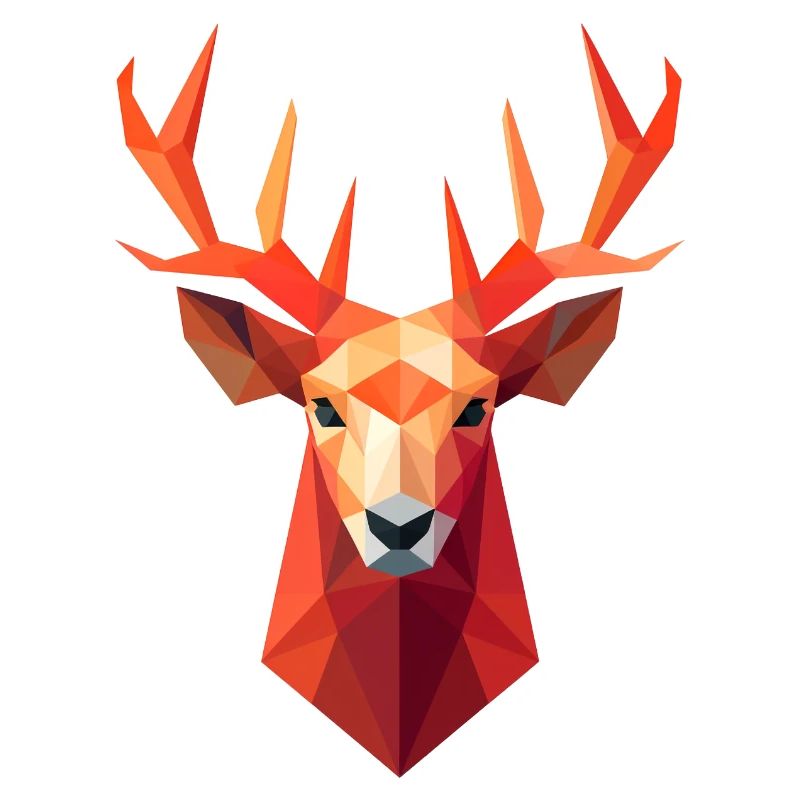 Deer Deer Head Low Poly Logo Design