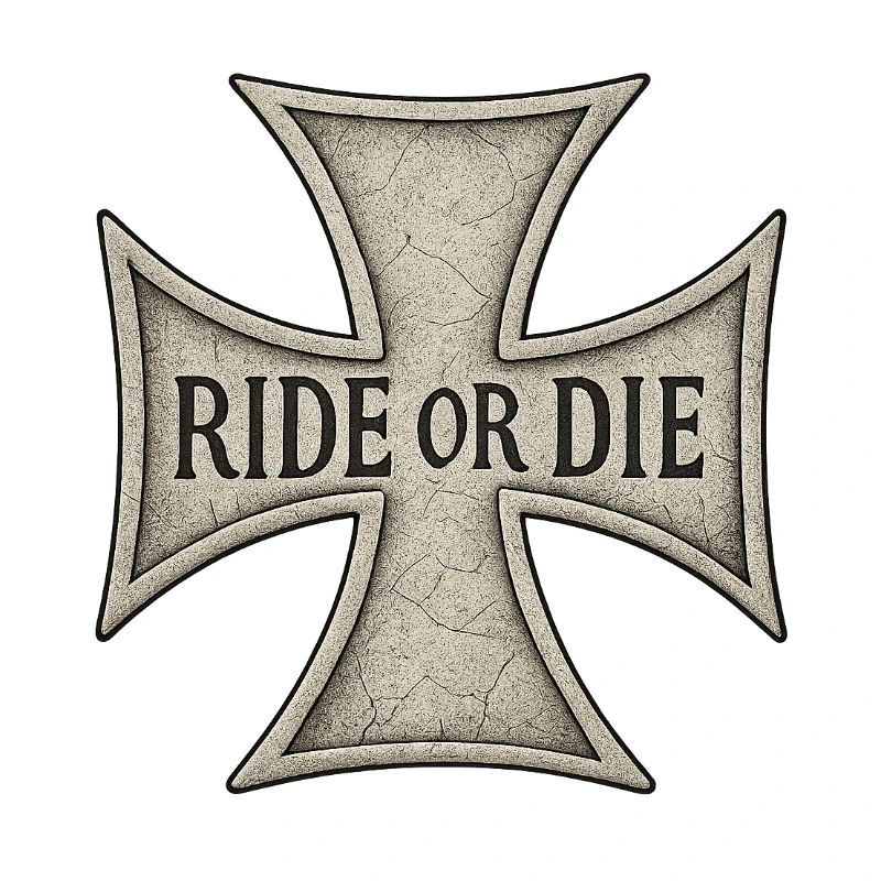 Maltese Cross Engraved RIDE OR DIE