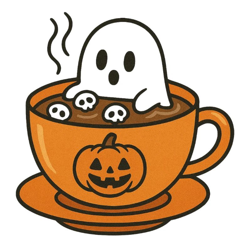 Ghost in Pumpkin Coffee Cup