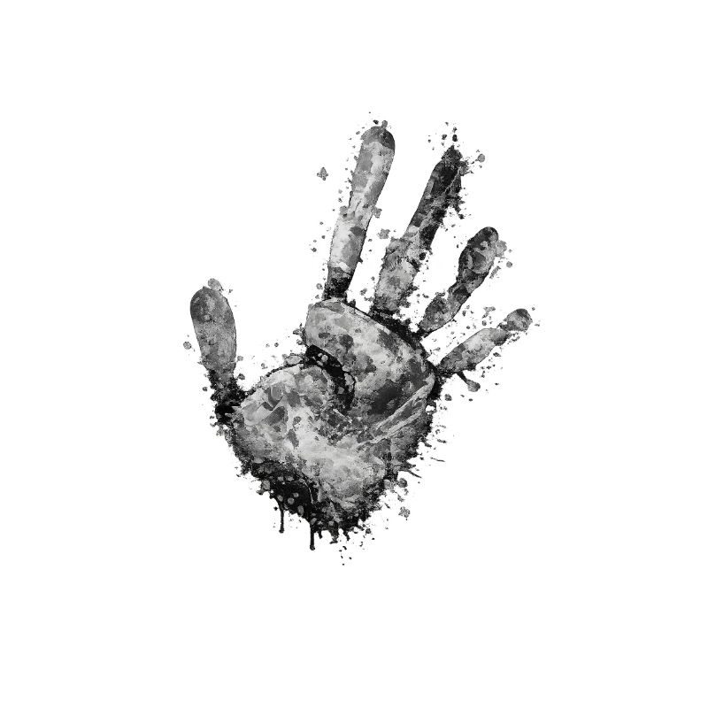 Powder Handprint Grayscale