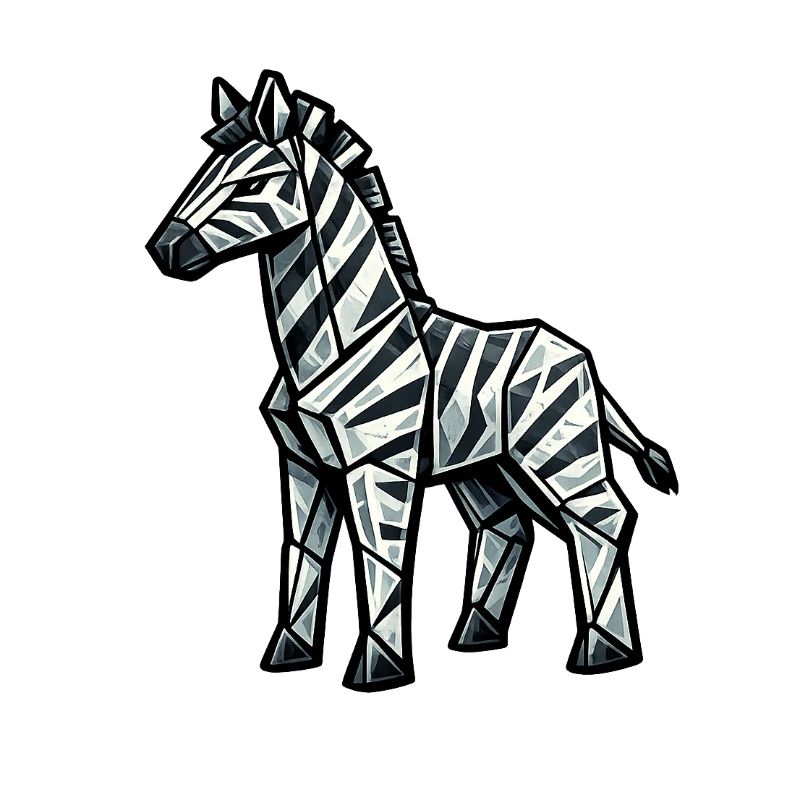 Geometric Zebra Silhouette