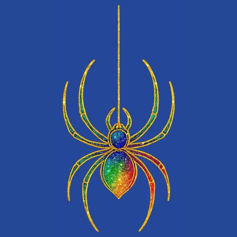 Regenbogen Glitzer-Spinne
