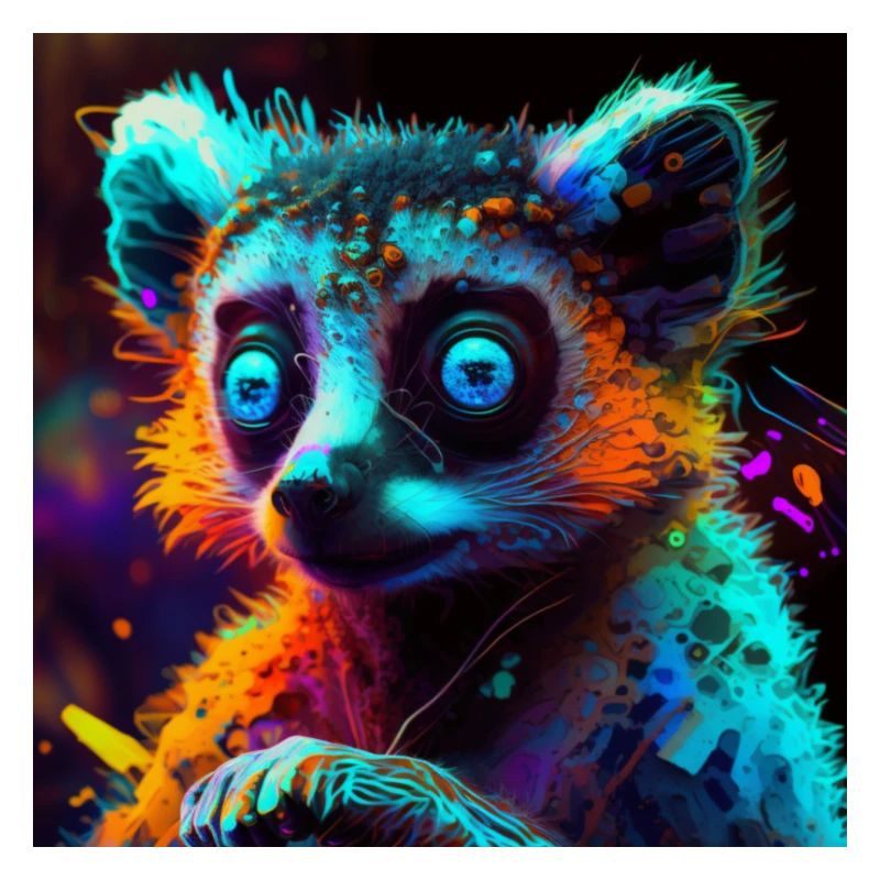 Farbiger Lemur, einzigartiges Design