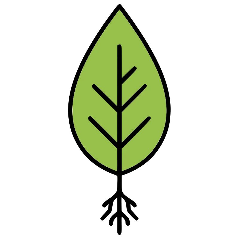 Green leaf line logo