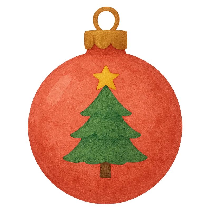 Weihnachtskugel mit Tannenbaum