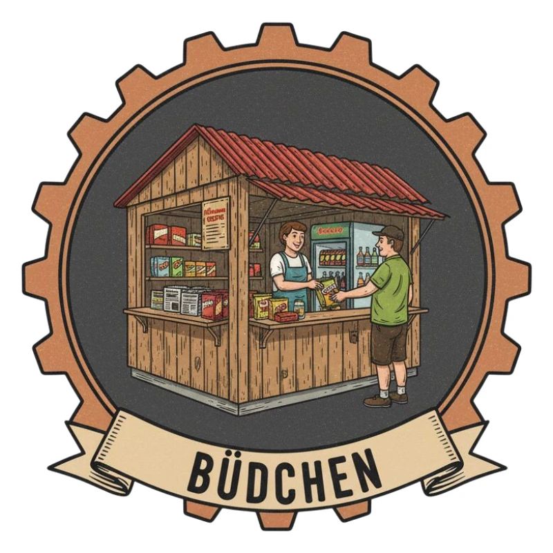 Illustration du stand de vente de Büdchen