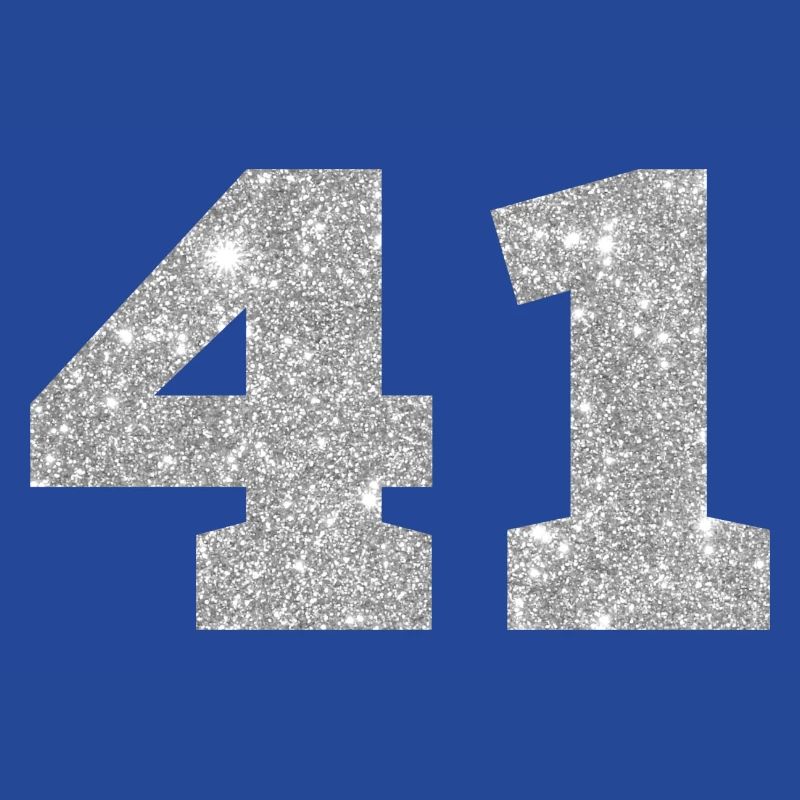 Nummer 41 Silberner Glitzer - 41. Jubiläum
