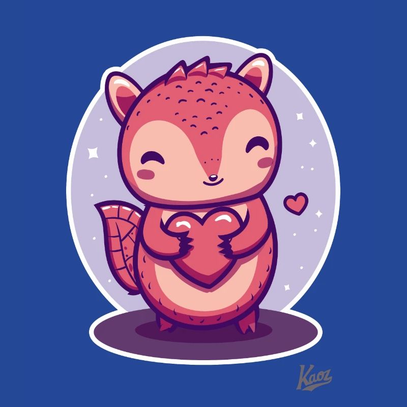 süßes Eichhörnchen mit Herz und Liebe