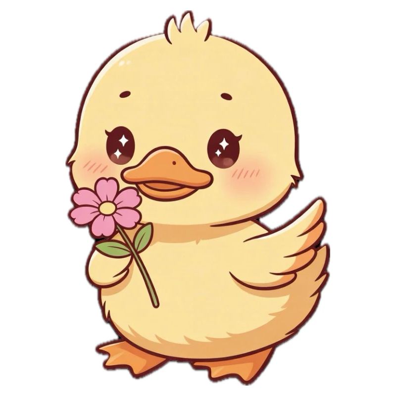 Poussin avec fleur
