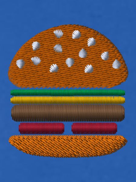 Burger embroidered
