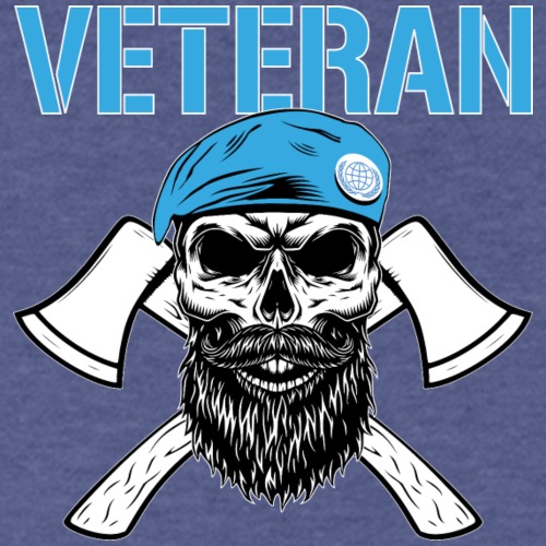 Veteran - Dödskalle med blå basker och yxor - Kortärmad triblend-babybody