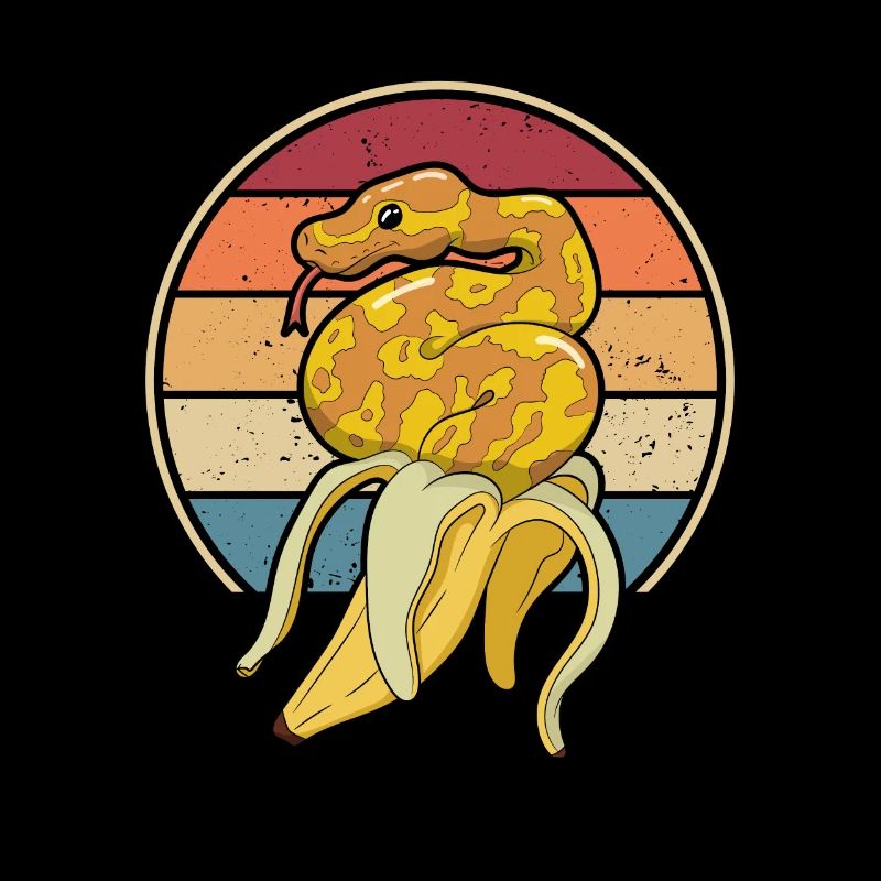 Retro Schlange Schuppenkriechtiere Python Banana