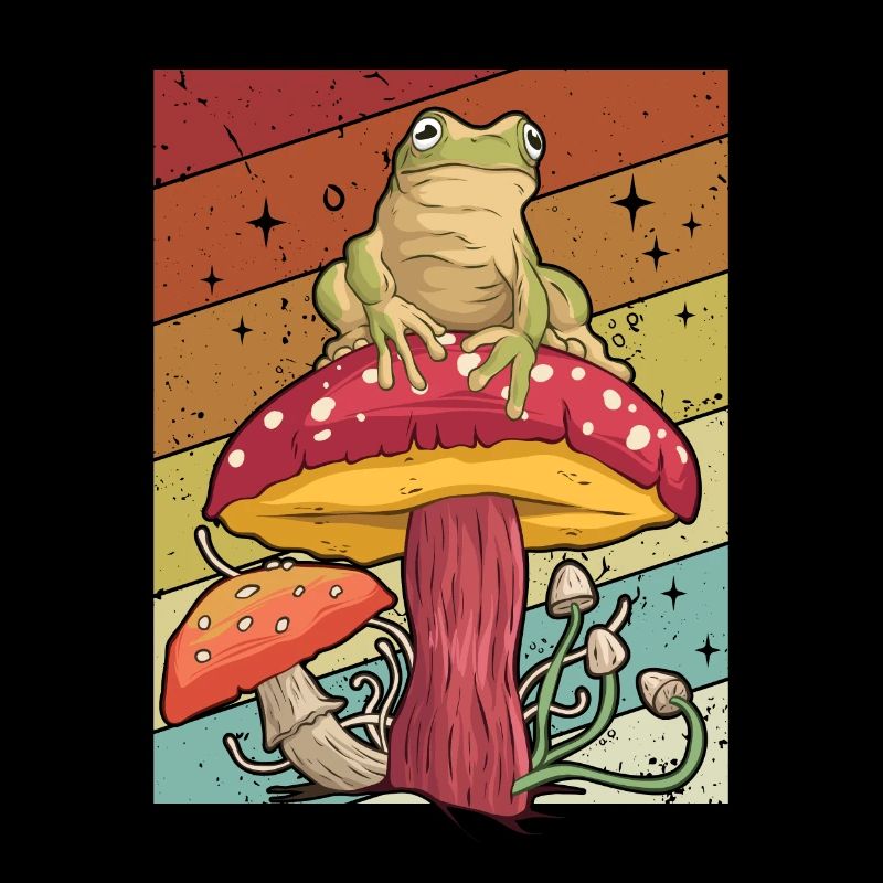 Retro Identification Picking Foraging Mushroom