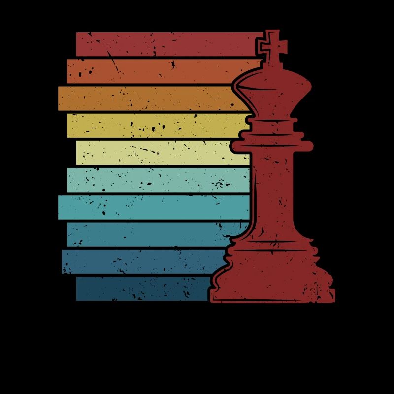 Retro Grandmaster Queen Player Professional Chess