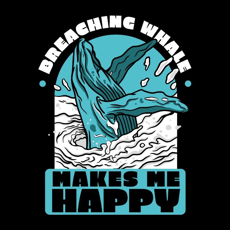 Breaching Whale Makes Me Happy Blue Beluga Whale