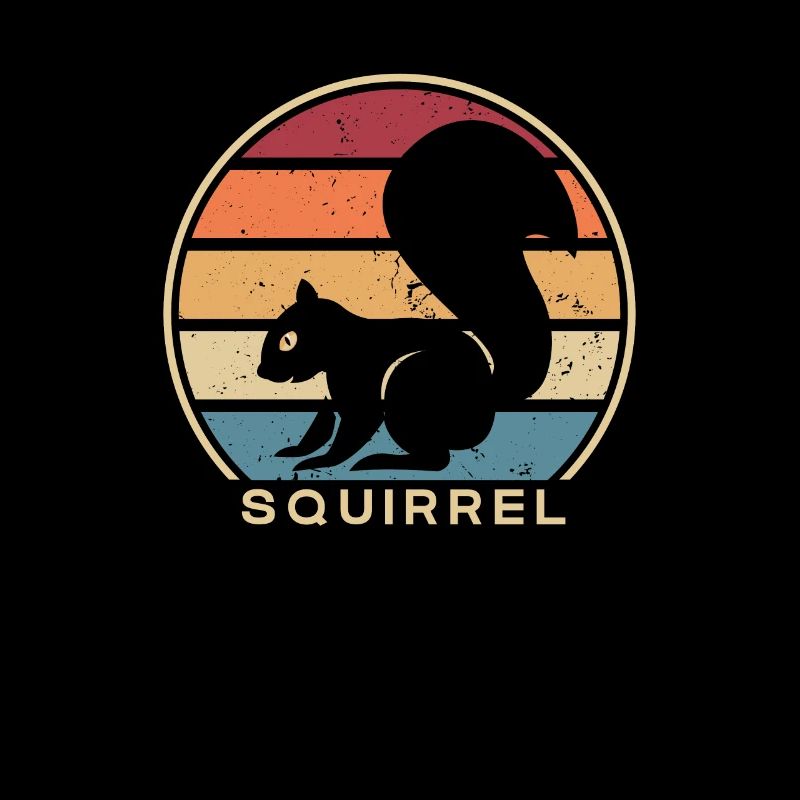 Retro Squirrel Fuchshörnchen Grauhörnchen
