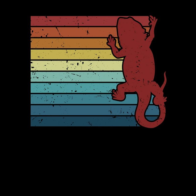 Retro Pogona Haustier Eidechse Besitzer Bartagame