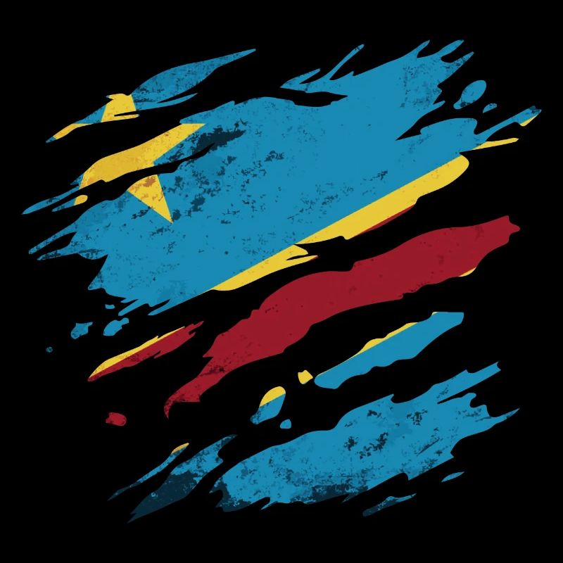 Kongo - Nationalfahne, Kratzer, Risse