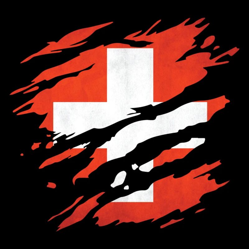 Schweiz - Nationalfahne, Kratzer, Risse