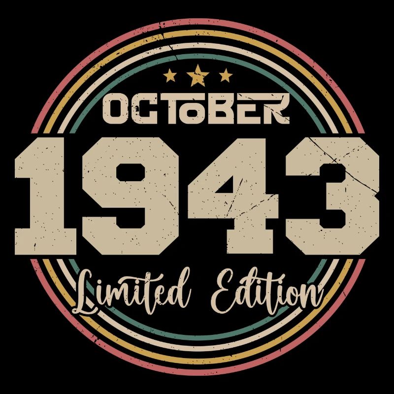 Born in October 1943 Retro Birthday October 1943