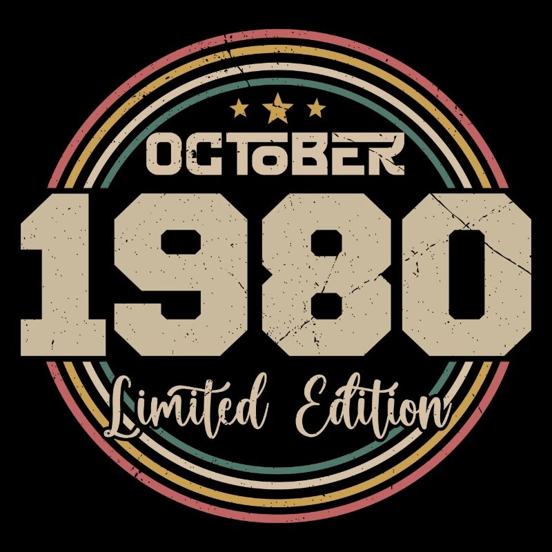 Born in October 1980 Retro Anniversary October 1980