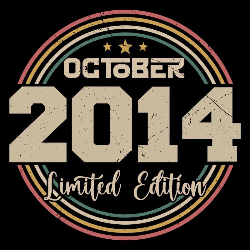 Né en octobre 2014 Retro Anniversaire Octobre 2014