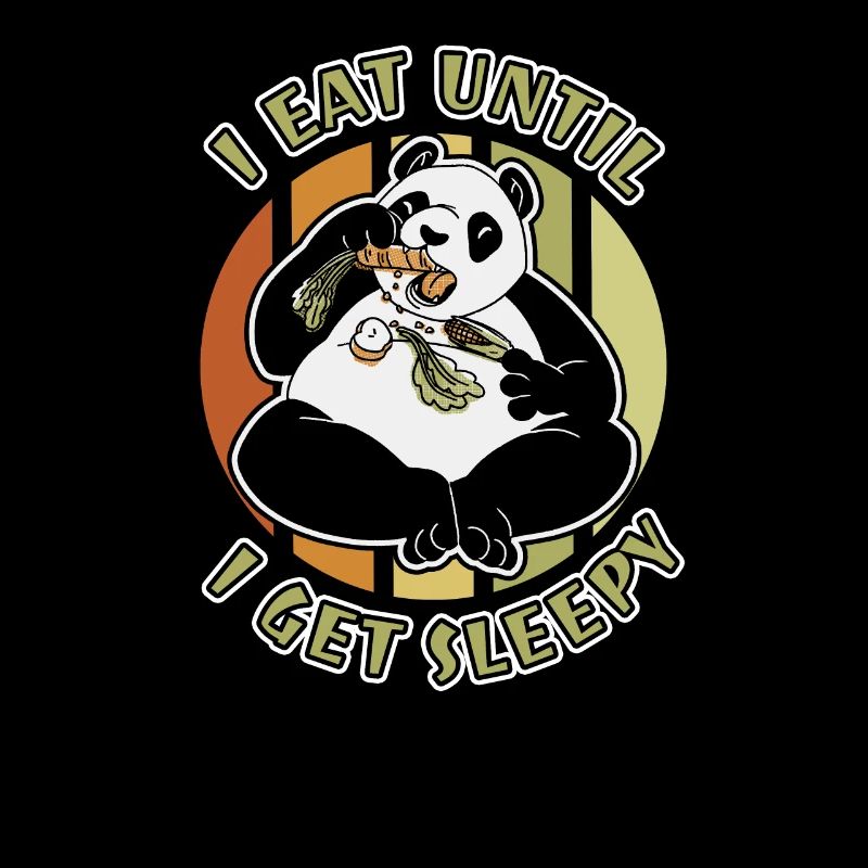 Ich esse, bis ich schläfrig werde Panda Bär Freund Riese