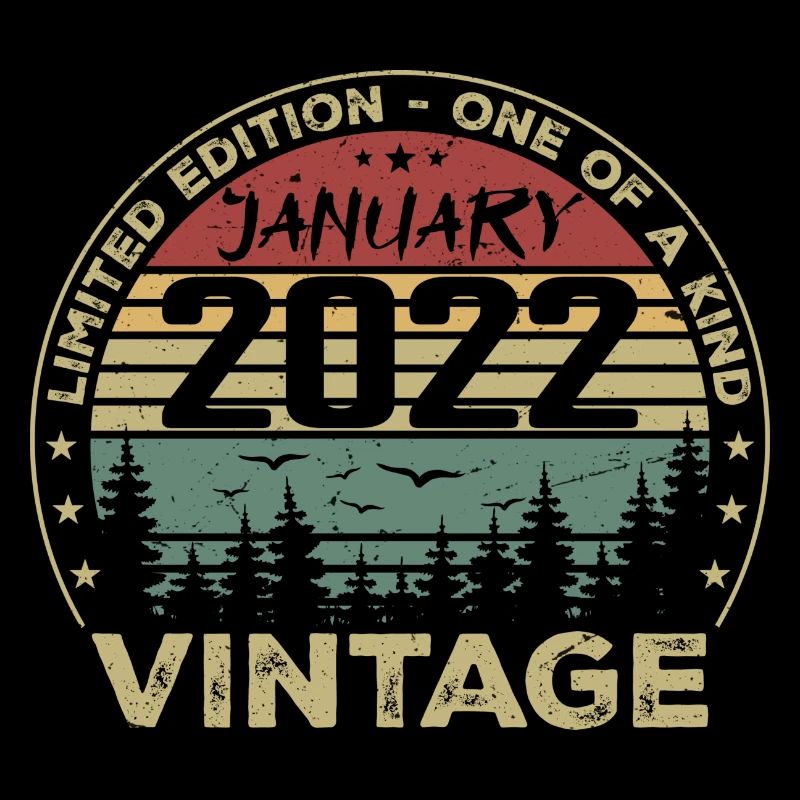 Vintage Janvier 2022 Anniversaire Janvier 2022