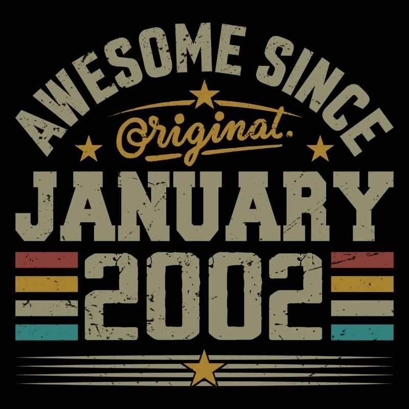 Rétro Cadeau D'anniversaire Nées En Janvier 2002