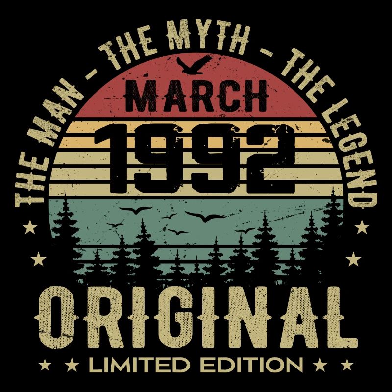 Cadeau pour le 33e Anniversaire Original Mars 1992
