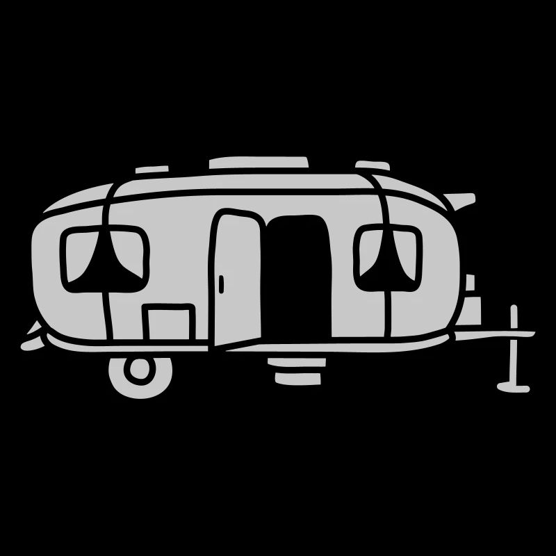 Wohnwagen Comic Design Camping