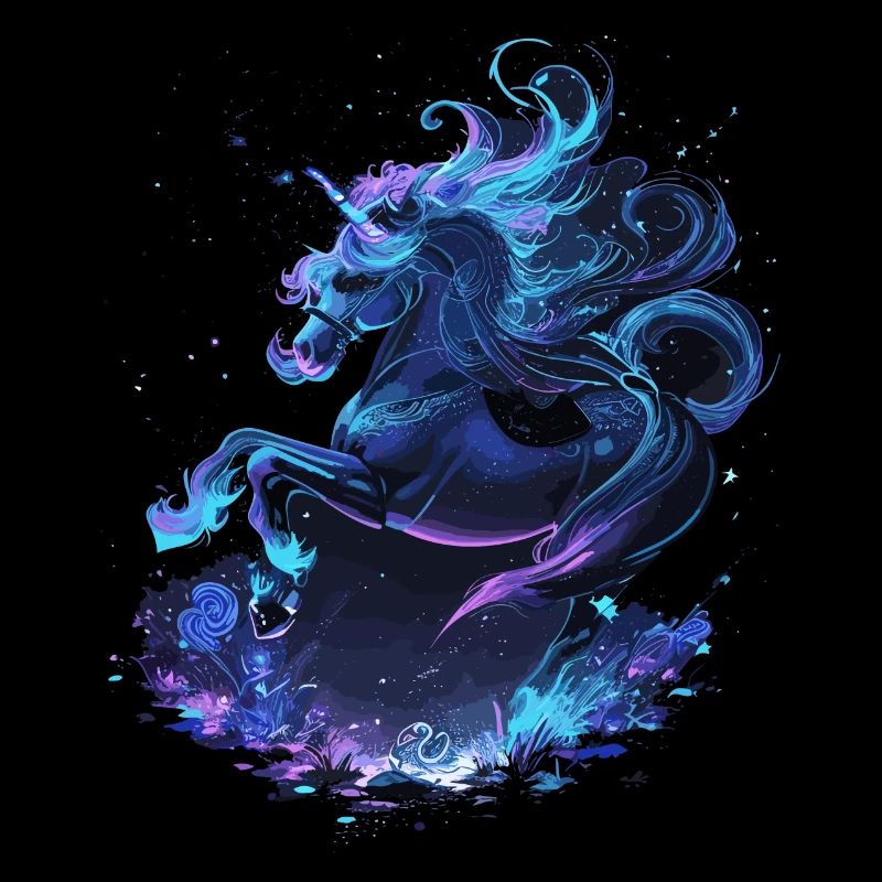 Mystisches Einhorn Mitternacht