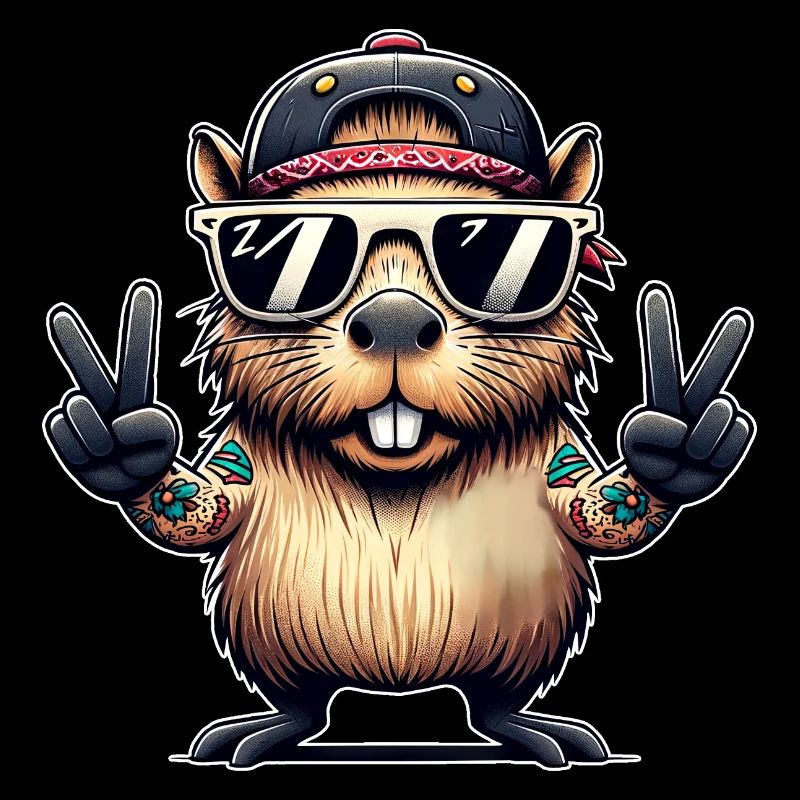 Capybara Peace Sign